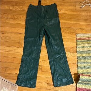 Lulu's Torqoise Faux Leather Trousers